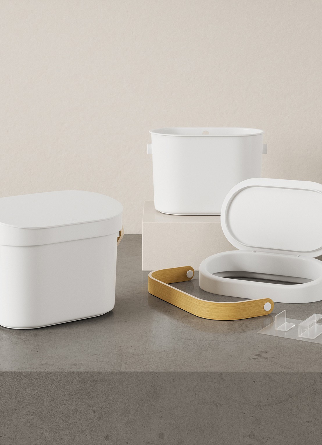 Umbra Bellwood compost prullenbak 24,8 cm - detail 4 wit