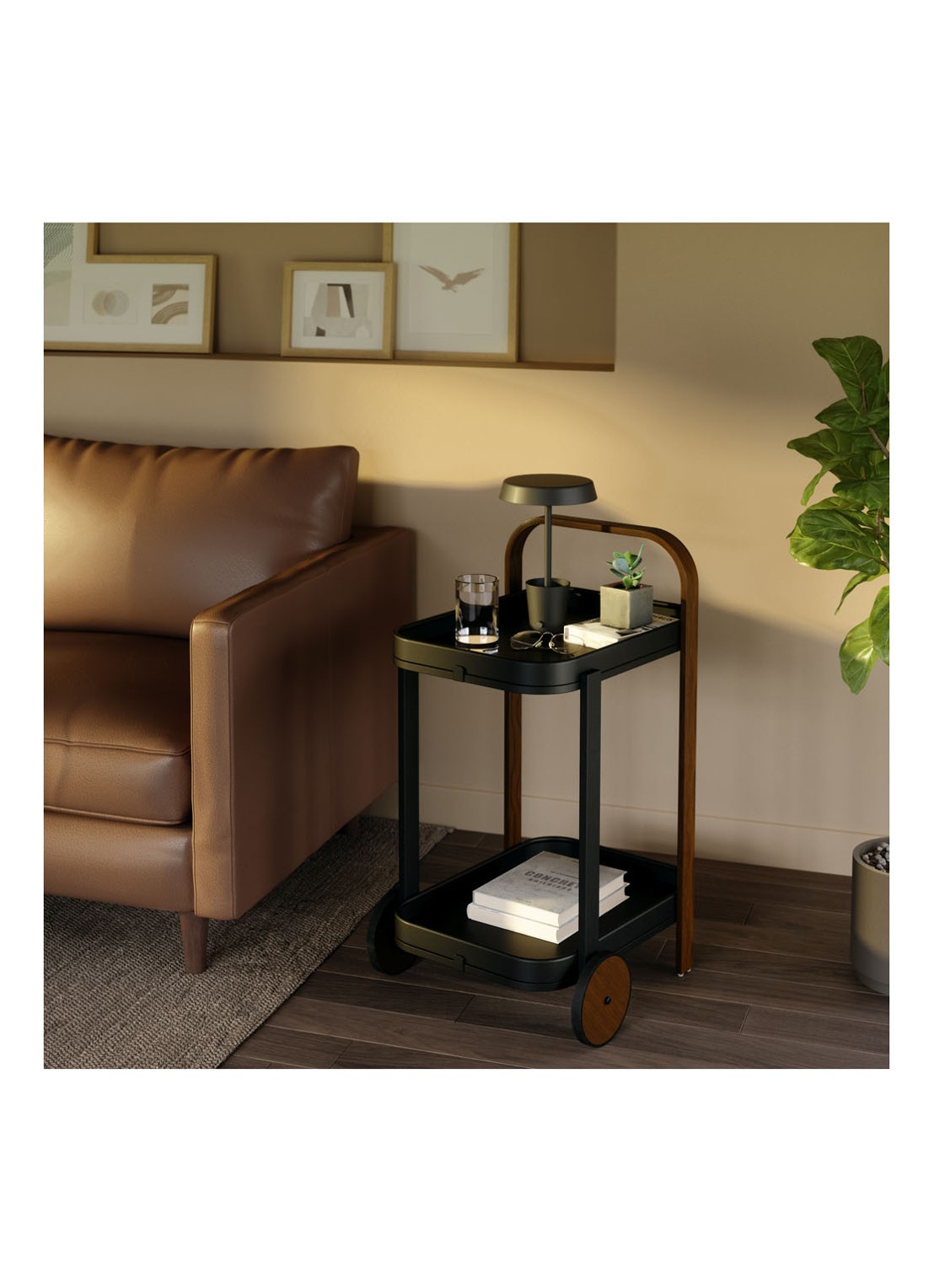 Umbra Bellwood serveertrolley 80 cm - detail 4 zwart
