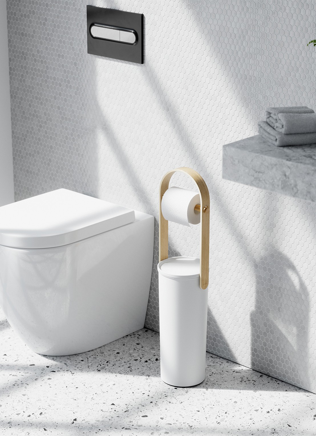 Umbra Bellwood toiletrolhouder - achterkant wit