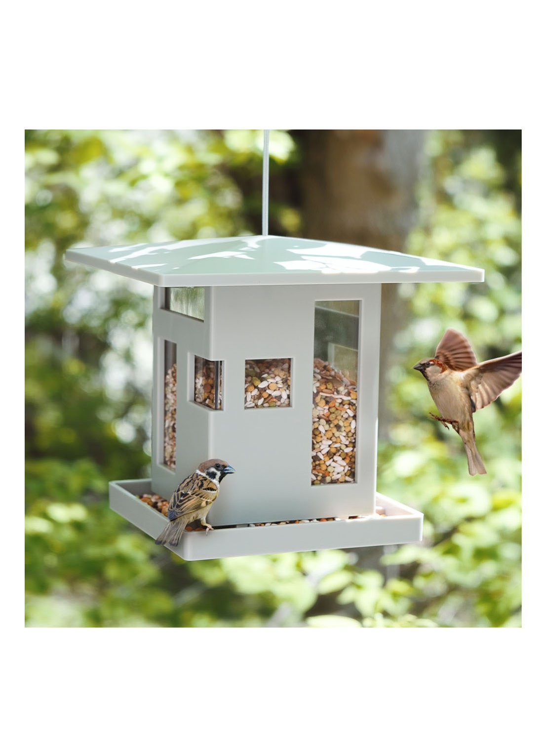 Umbra Bird Cafe vogelvoederhuis - voorkant 2 grijs