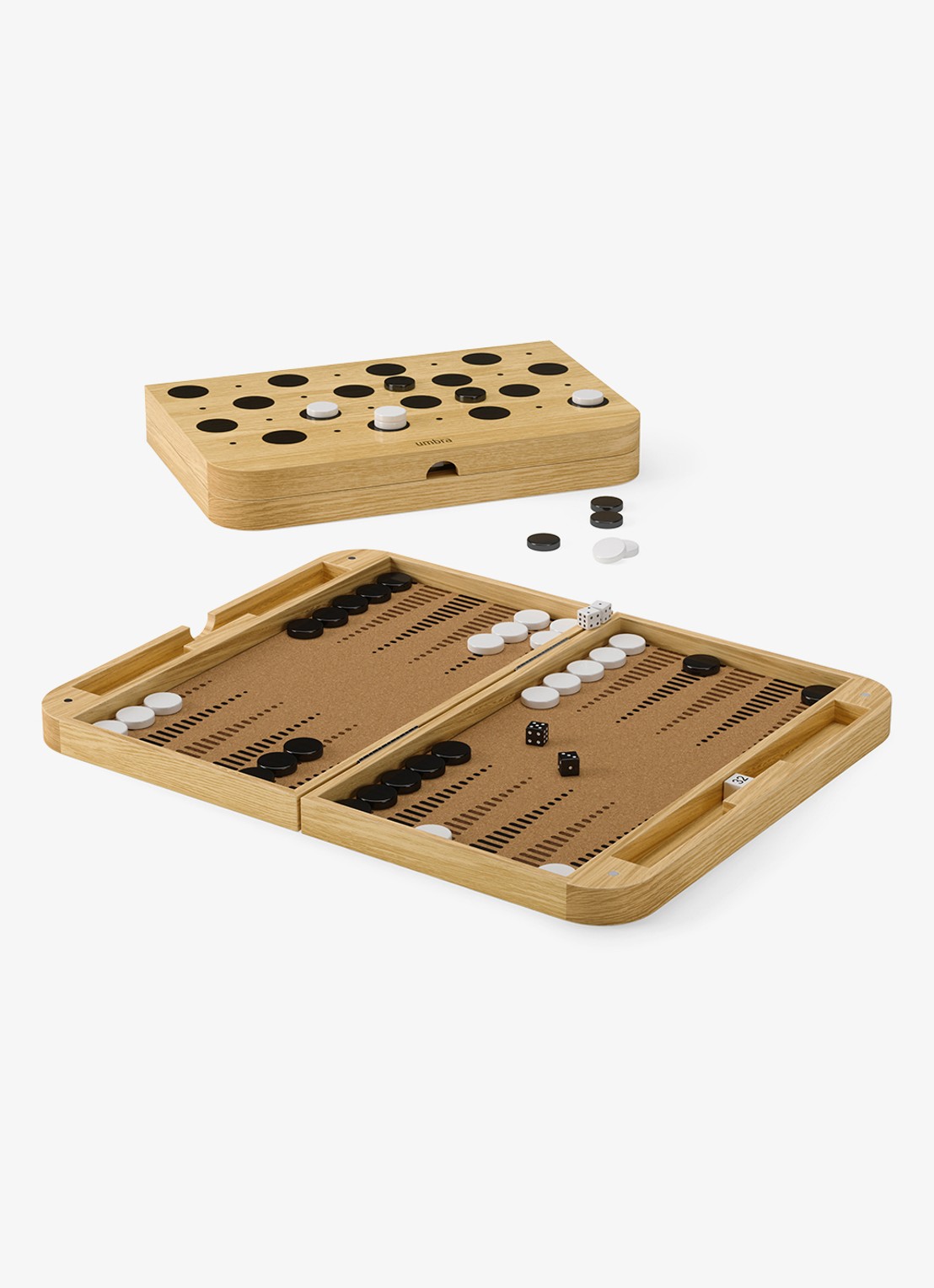 Umbra Blitz backgammon spel - voorkant 7 bruin