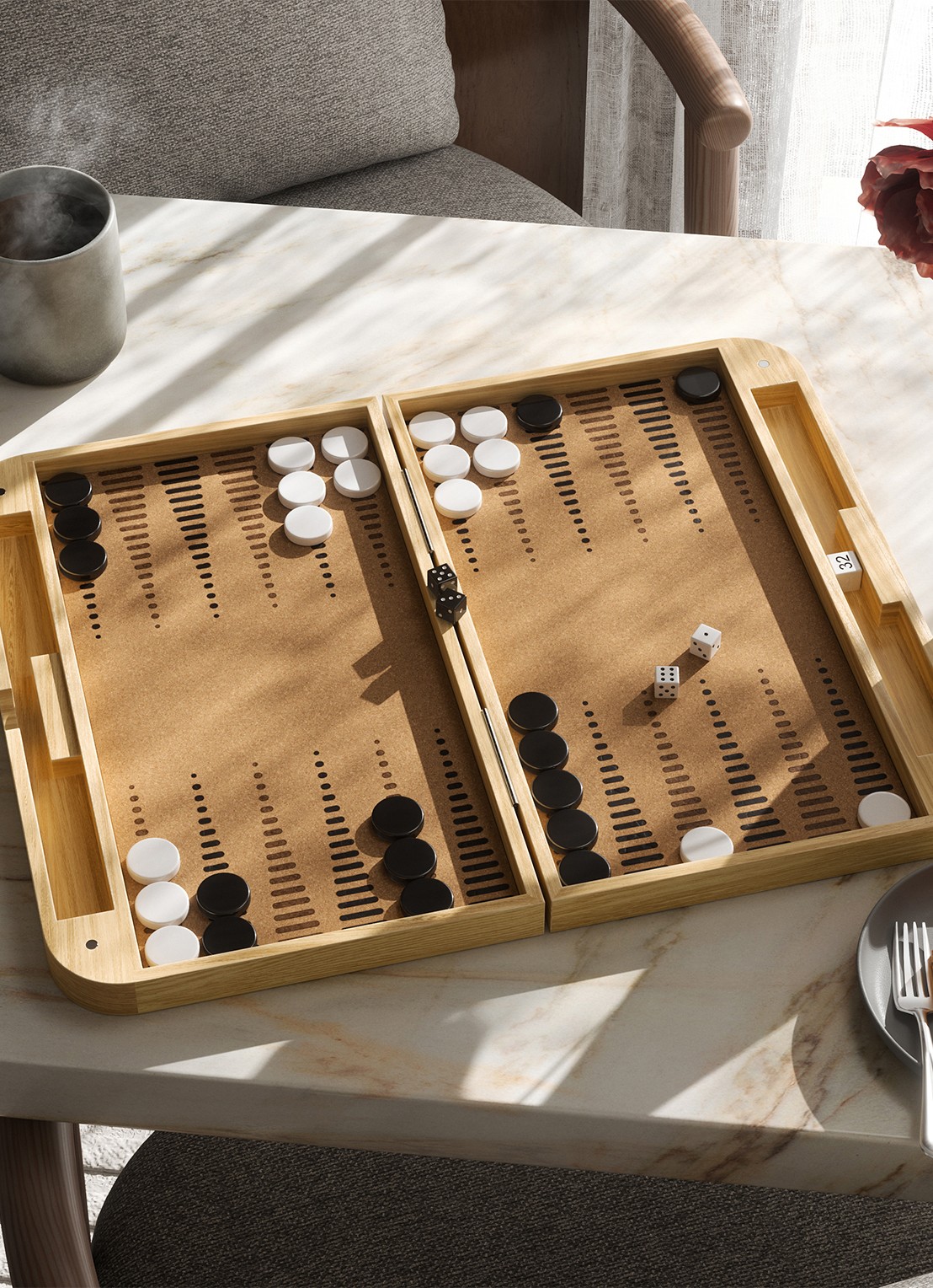 Umbra Blitz backgammon spel - voorkant 8 bruin