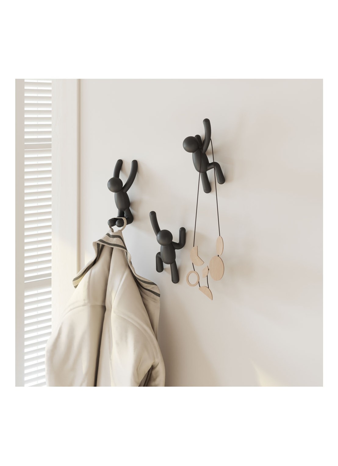 Umbra Buddy haken set van 3 - detail 4 zwart