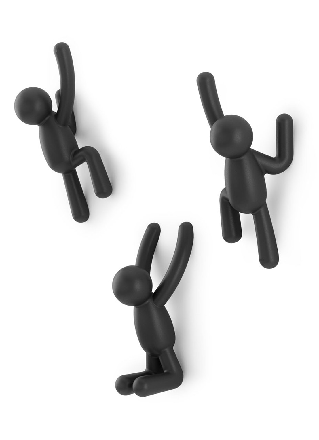 Umbra Buddy haken set van 3 - voorkant zwart