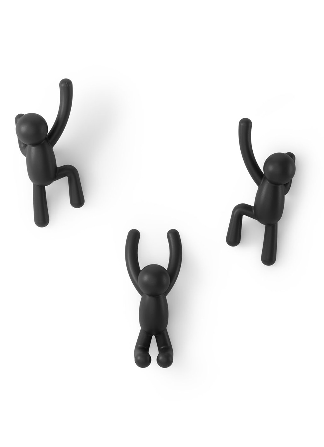 Umbra Buddy haken set van 3 - voorkant 2 zwart
