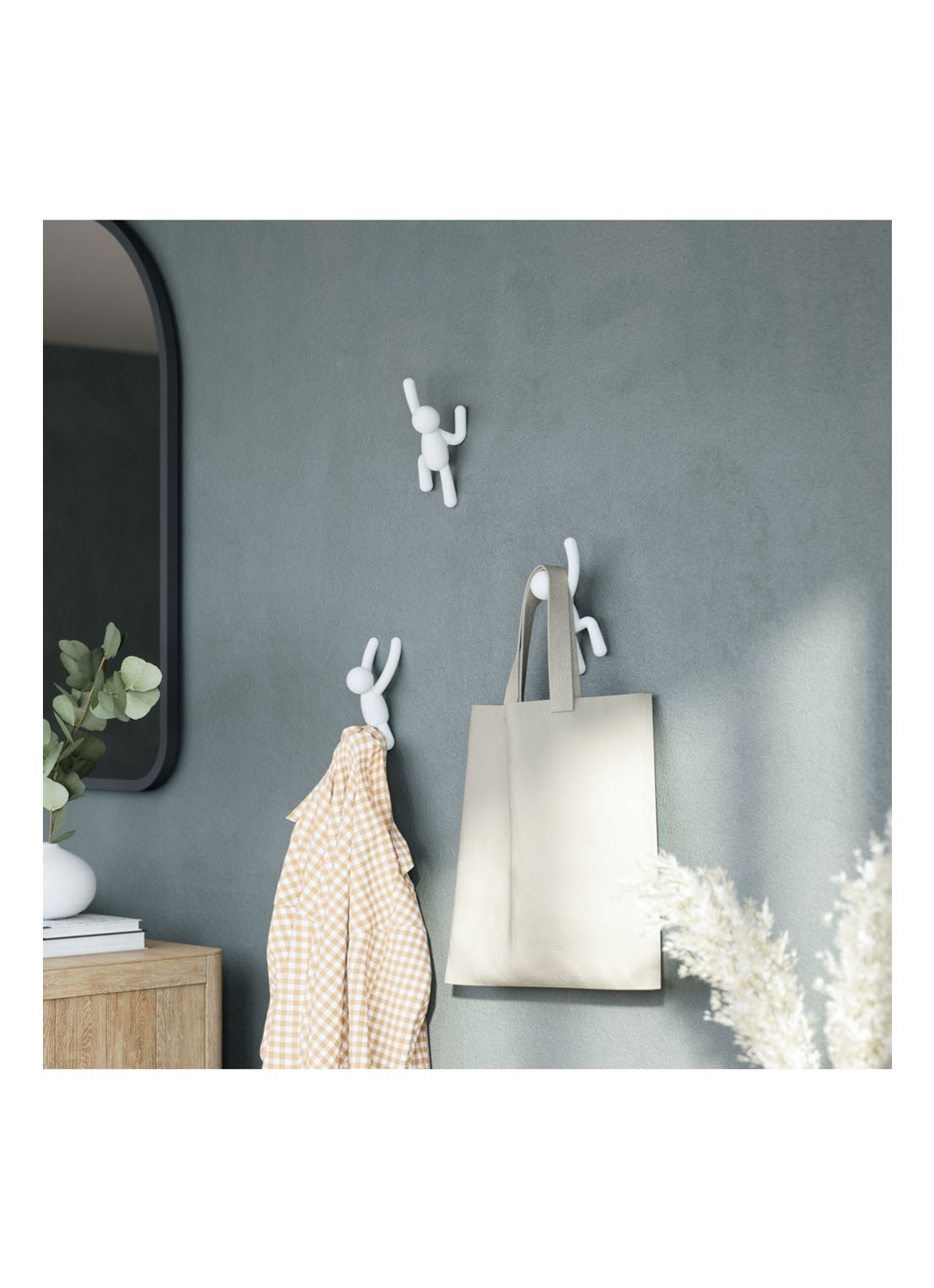 Umbra Buddy haken set van 3 - achterkant wit