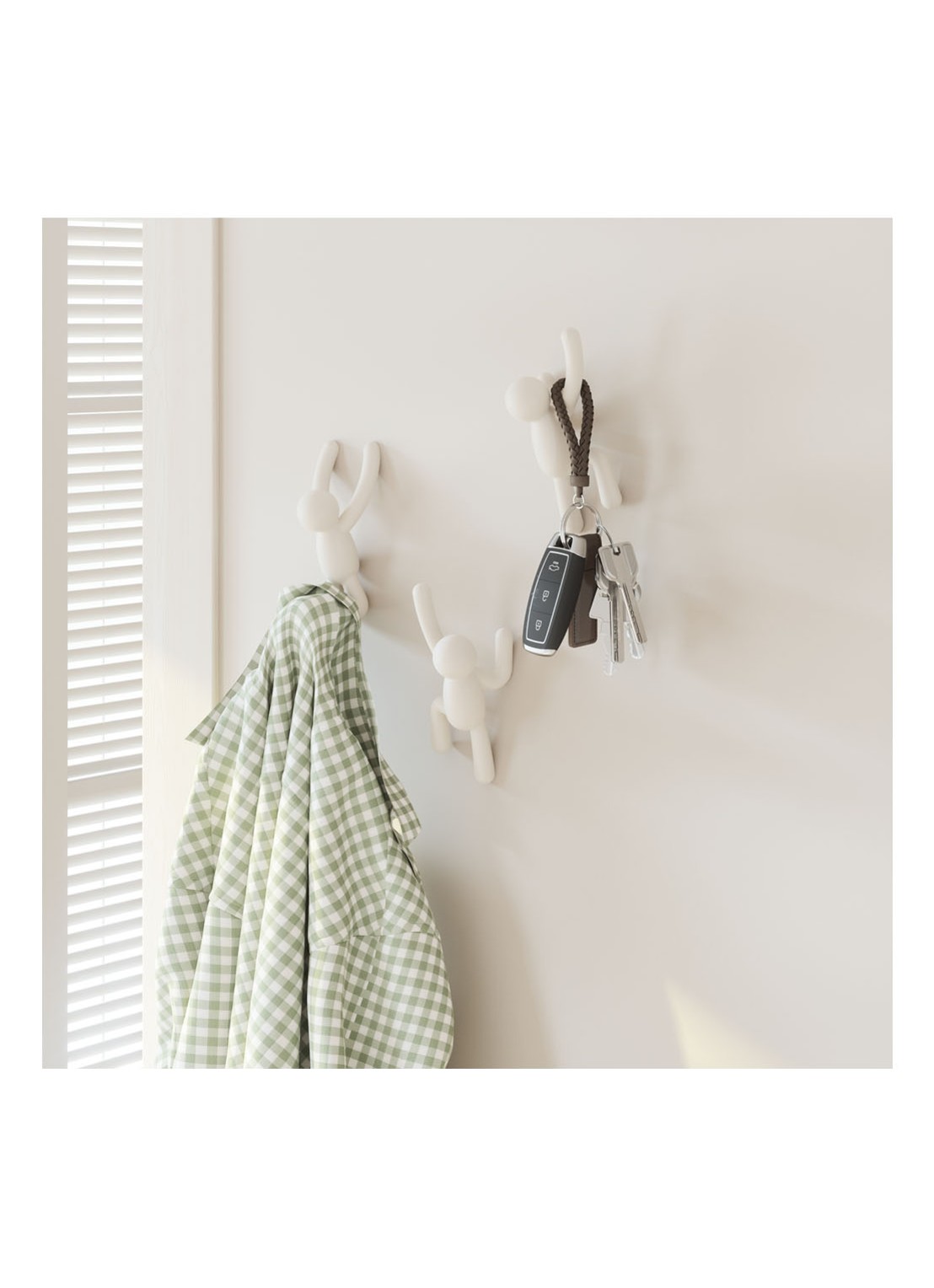 Umbra Buddy haken set van 3 - voorkant 3 wit