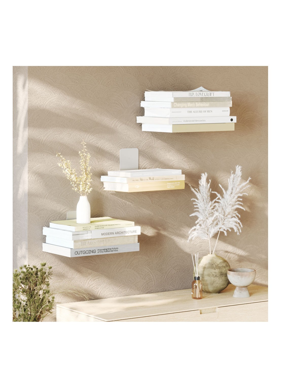 Umbra Conceal zwevende boekenplank in 3-pack - detail 4 zilver