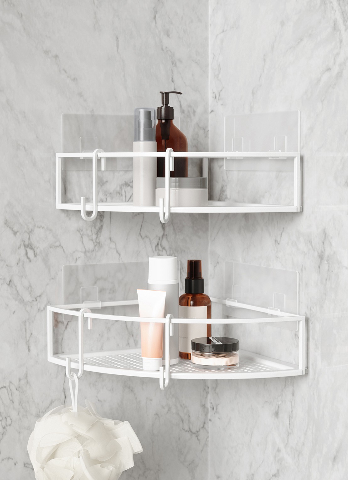 Umbra Cubiko badkamer organizer set van 2 - achterkant wit