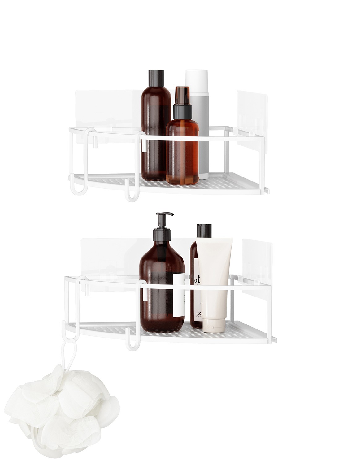 Umbra Cubiko badkamer organizer set van 2 - voorkant 3 wit