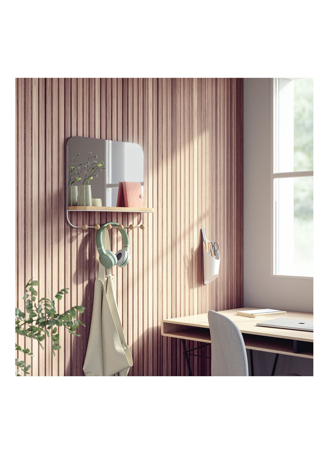 Umbra Estique wandspiegel met haken - detail 4 wit