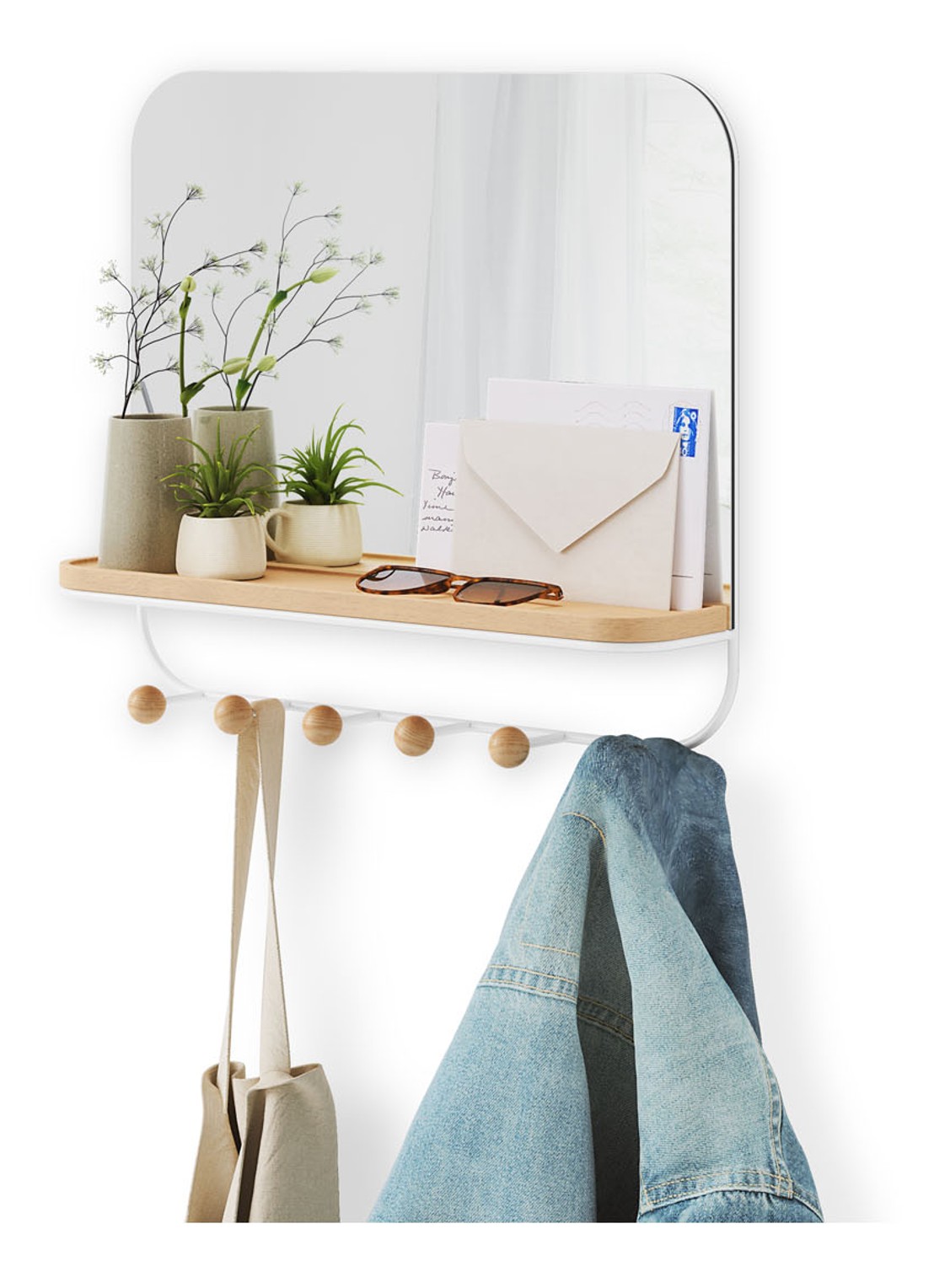 Umbra Estique wandspiegel met haken - detail 5 wit