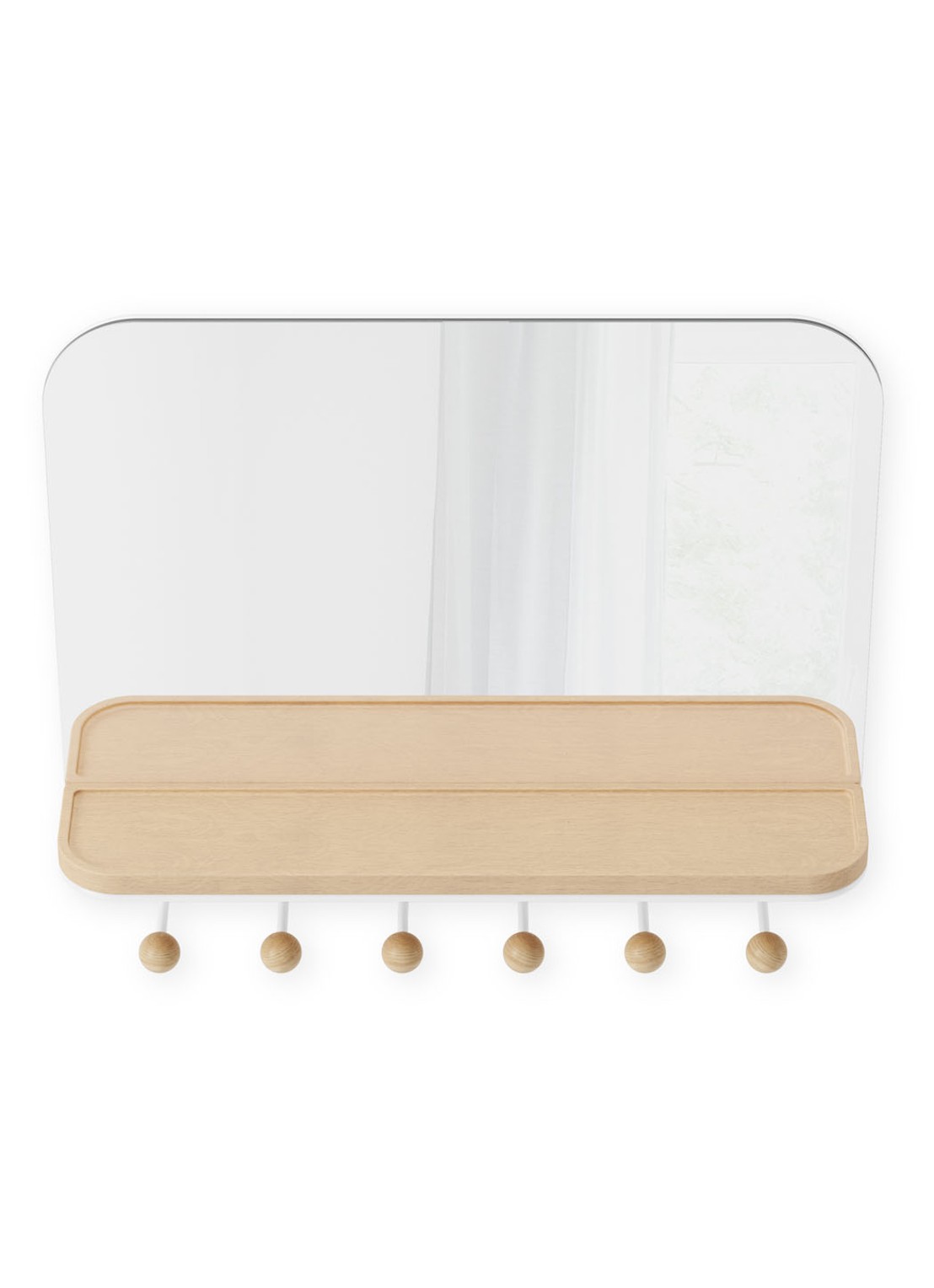 Umbra Estique wandspiegel met haken - detail 6 wit