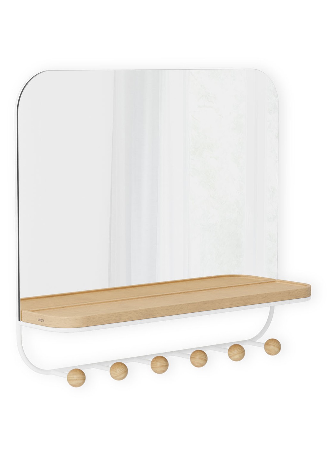 Umbra Estique wandspiegel met haken - detail 7 wit