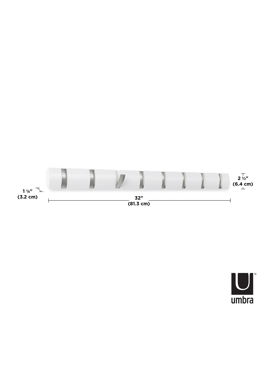 Umbra Flip 5 Hook kapstok  - detail 4 wit