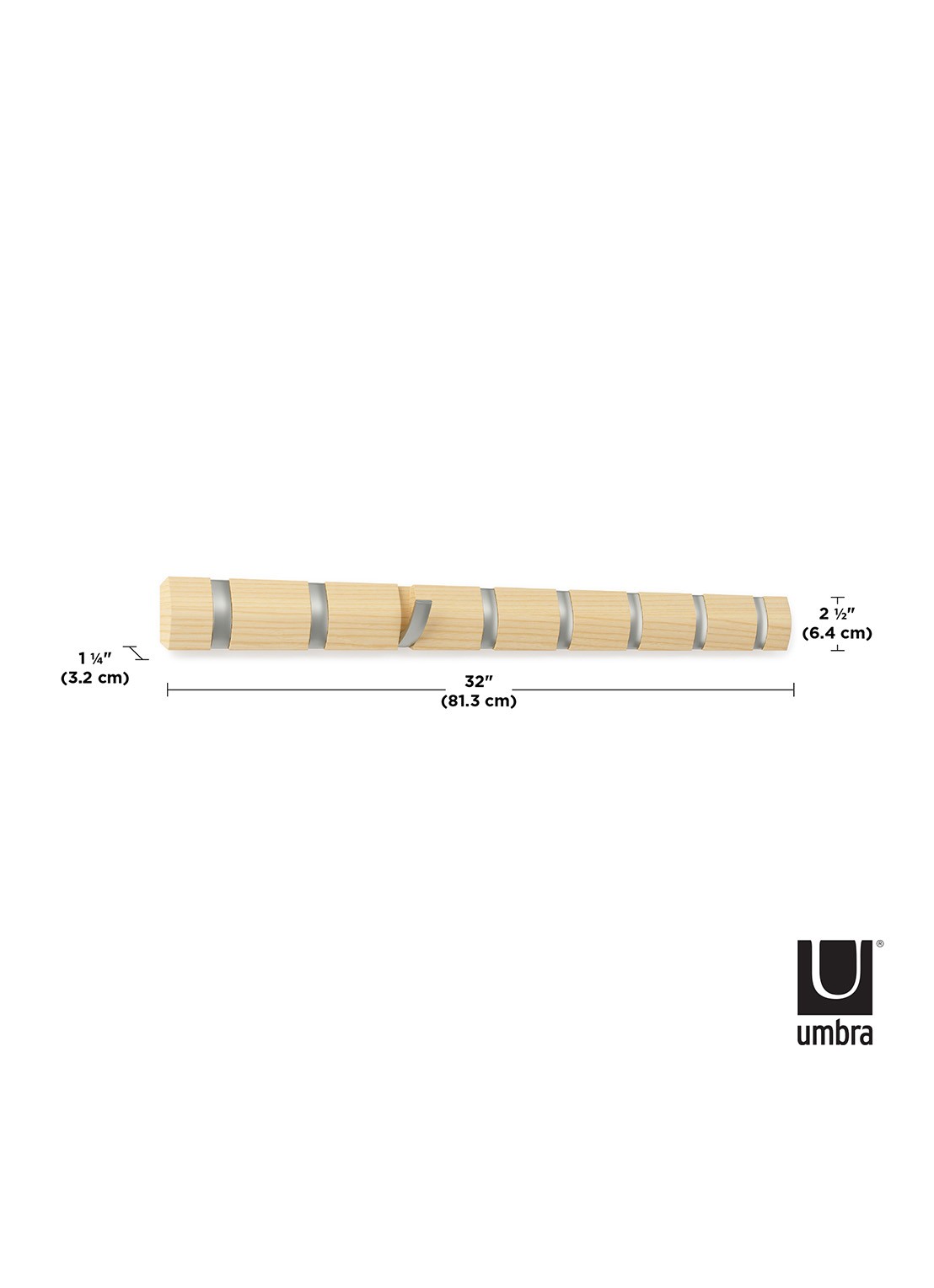 Umbra Flip 5 Hook kapstok  - detail 5 naturel