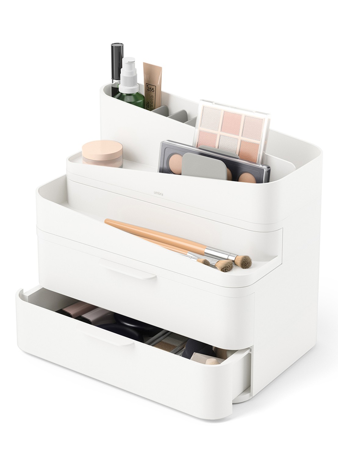 Umbra Glam organizer 26,7 x 18 x 25 cm - voorkant 2 wit