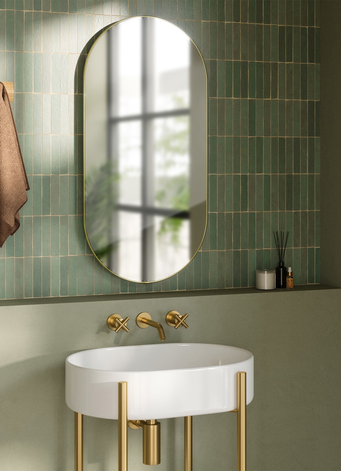 Umbra Hubba wandspiegel 91 x 45 cm - achterkant 6 zilver