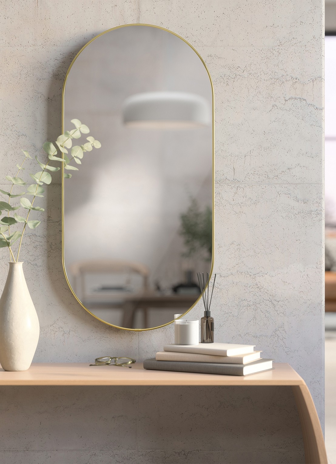 Umbra Hubba wandspiegel 91 x 45 cm - voorkant 8 zilver