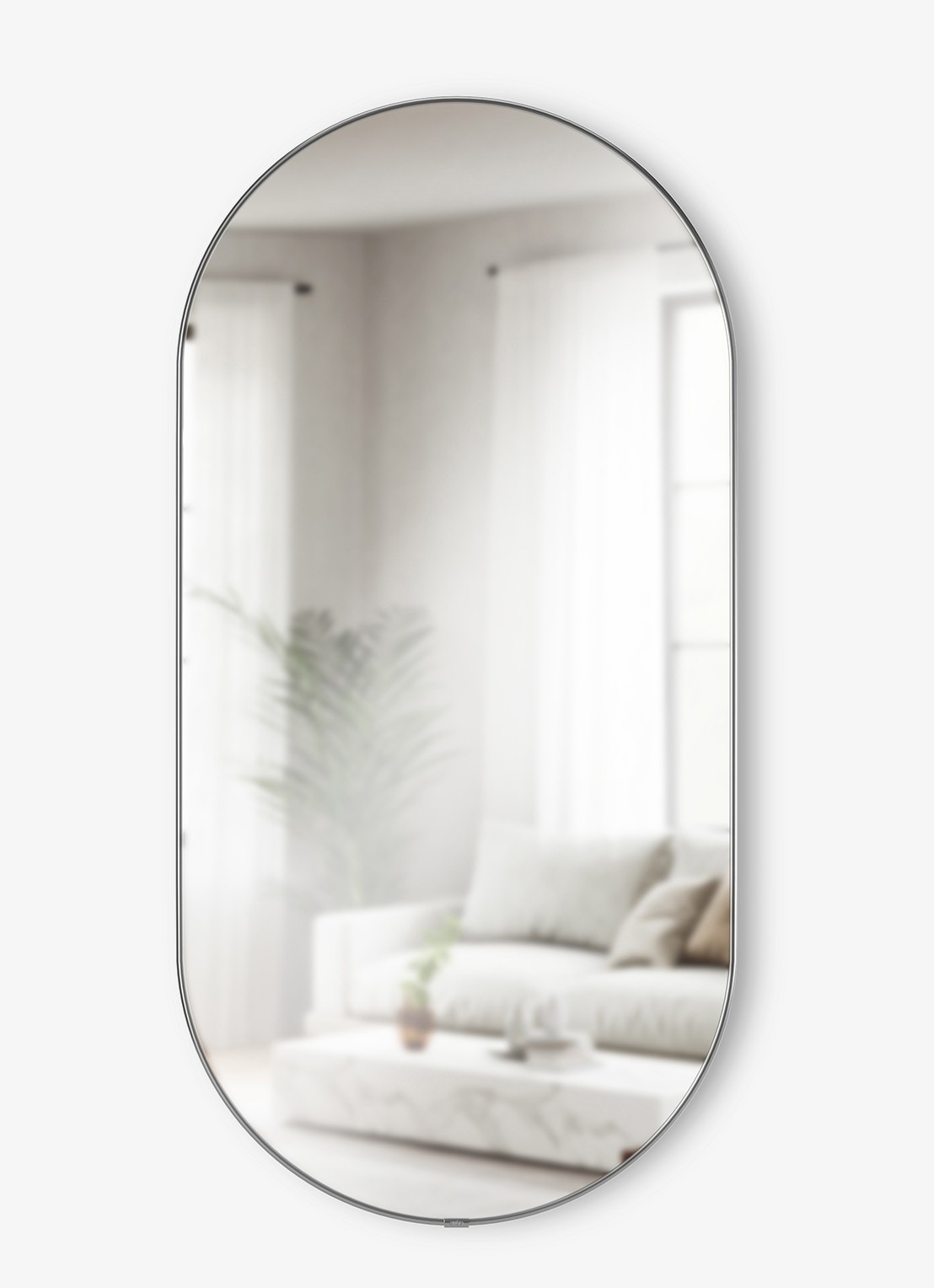Umbra Hubba wandspiegel 91 x 45 cm - voorkant zilver