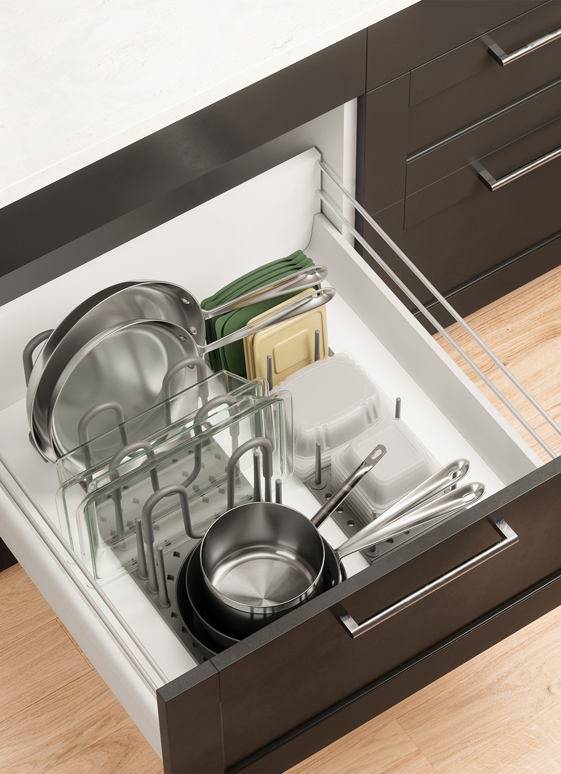 Umbra Peggy keukenorganizer 54 x 19 x 21 cm - achterkant antraciet