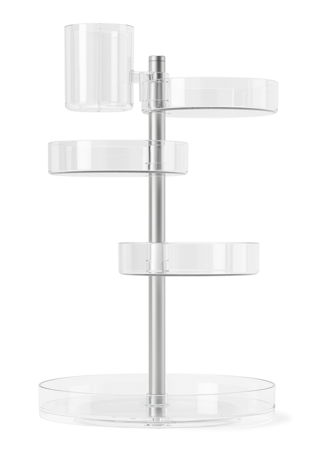 Umbra Pirouette make-up organizer 23 cm - voorkant zilver