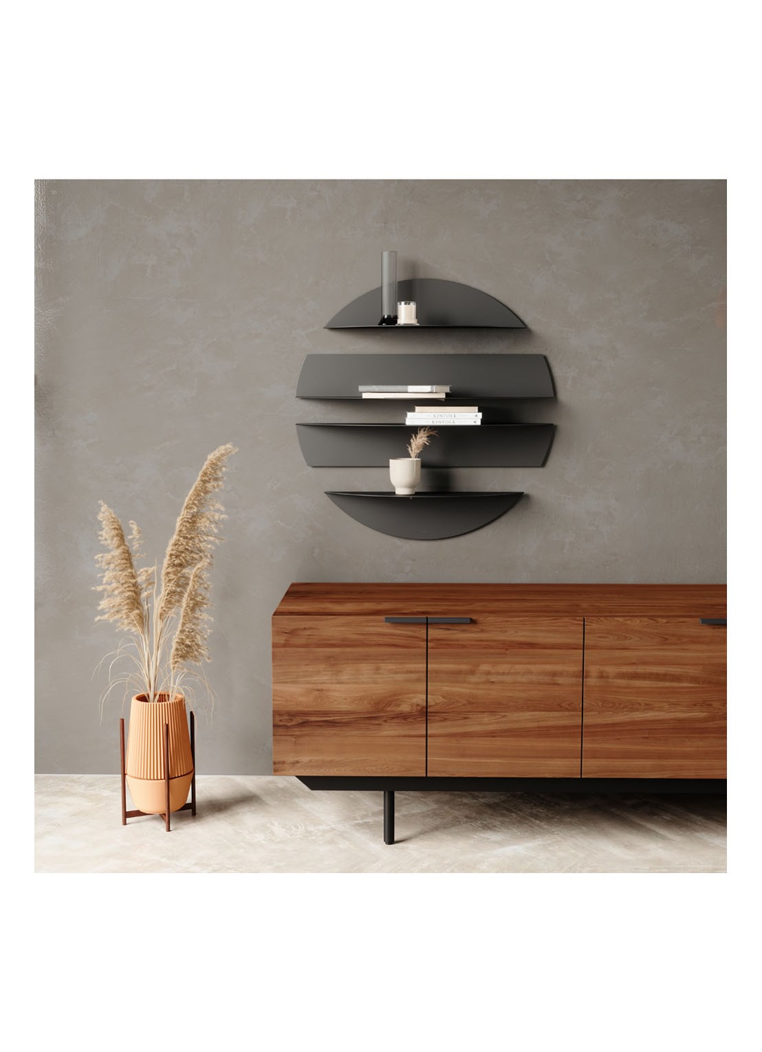 Umbra Solis wandplank set van 4  - voorkant 2 zwart