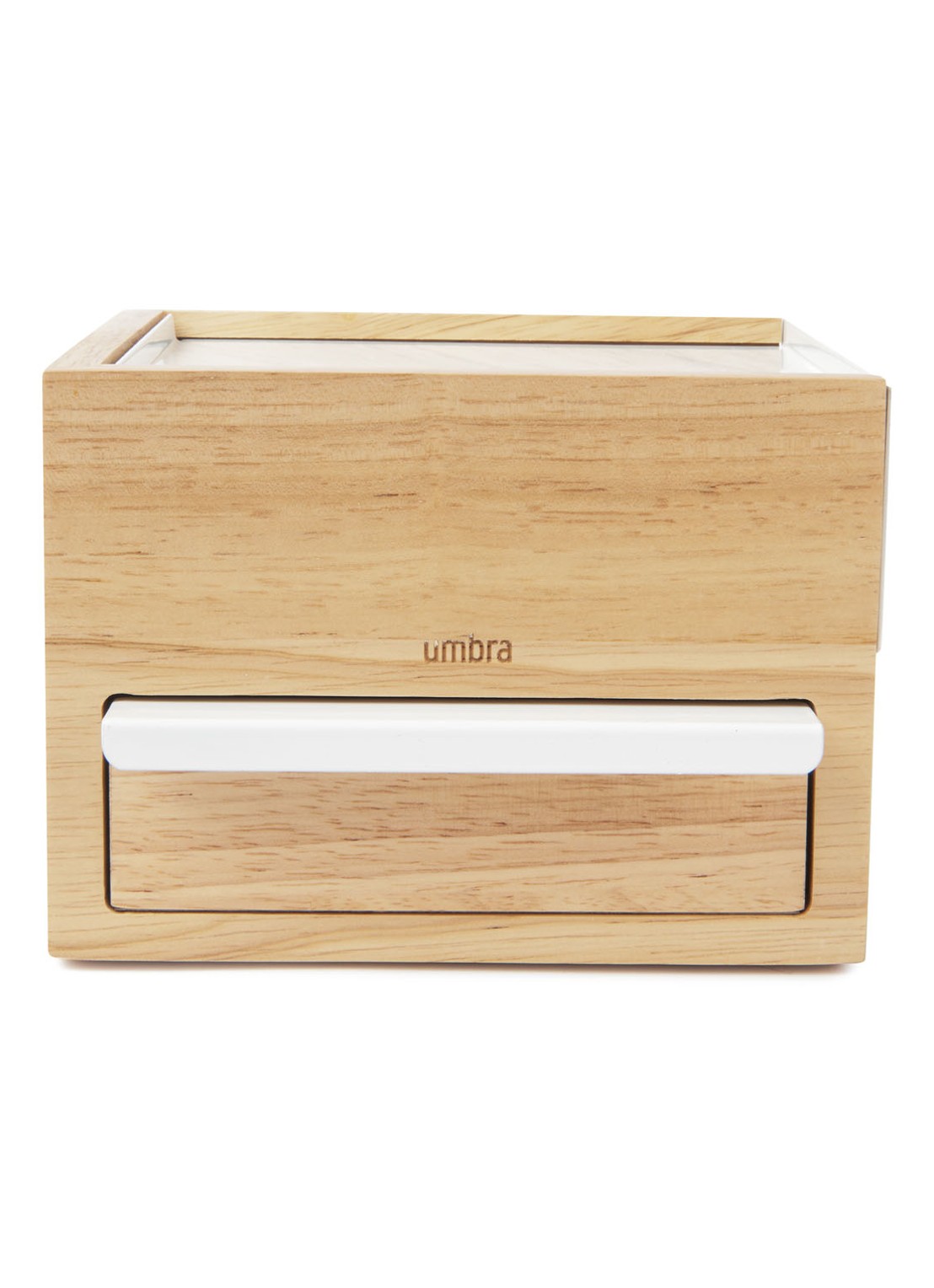 Umbra Stowit Mini sieradendoos 15 x 17 cm - achterkant 2 lichtbruin