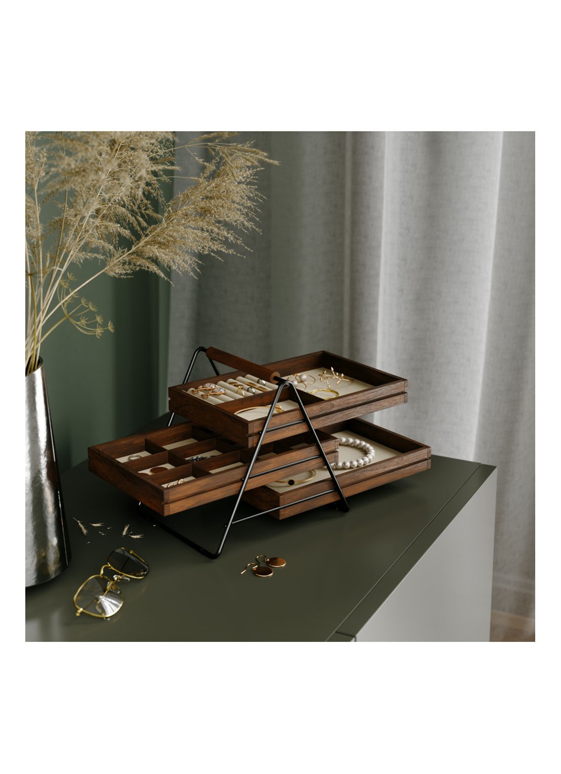Umbra Terrace Jewelry Tray sieradenhouder 25,5 x 17,5 cm - detail 3 bruin
