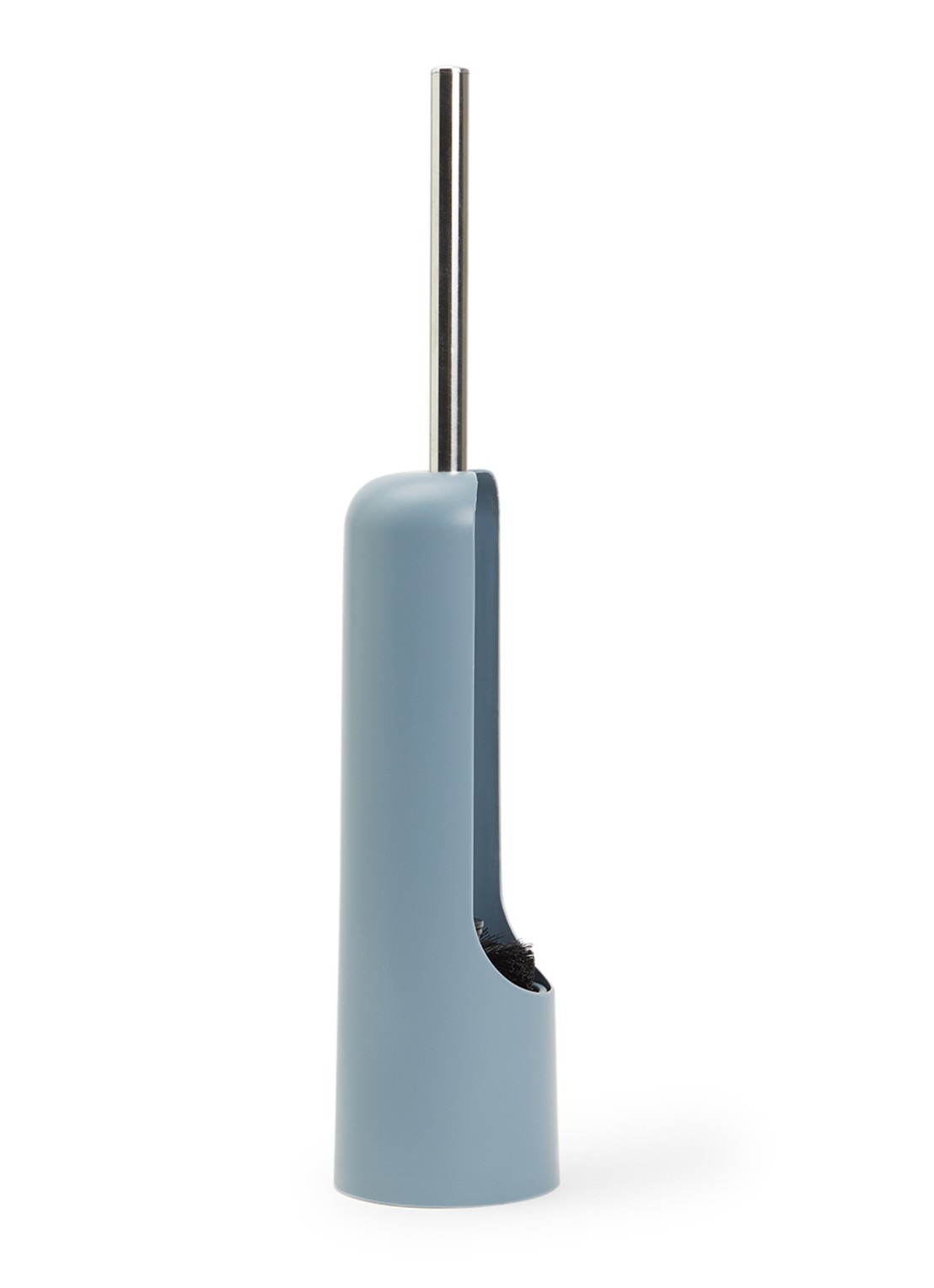 Umbra Touch toiletborstel met houder - voorkant staalblauw