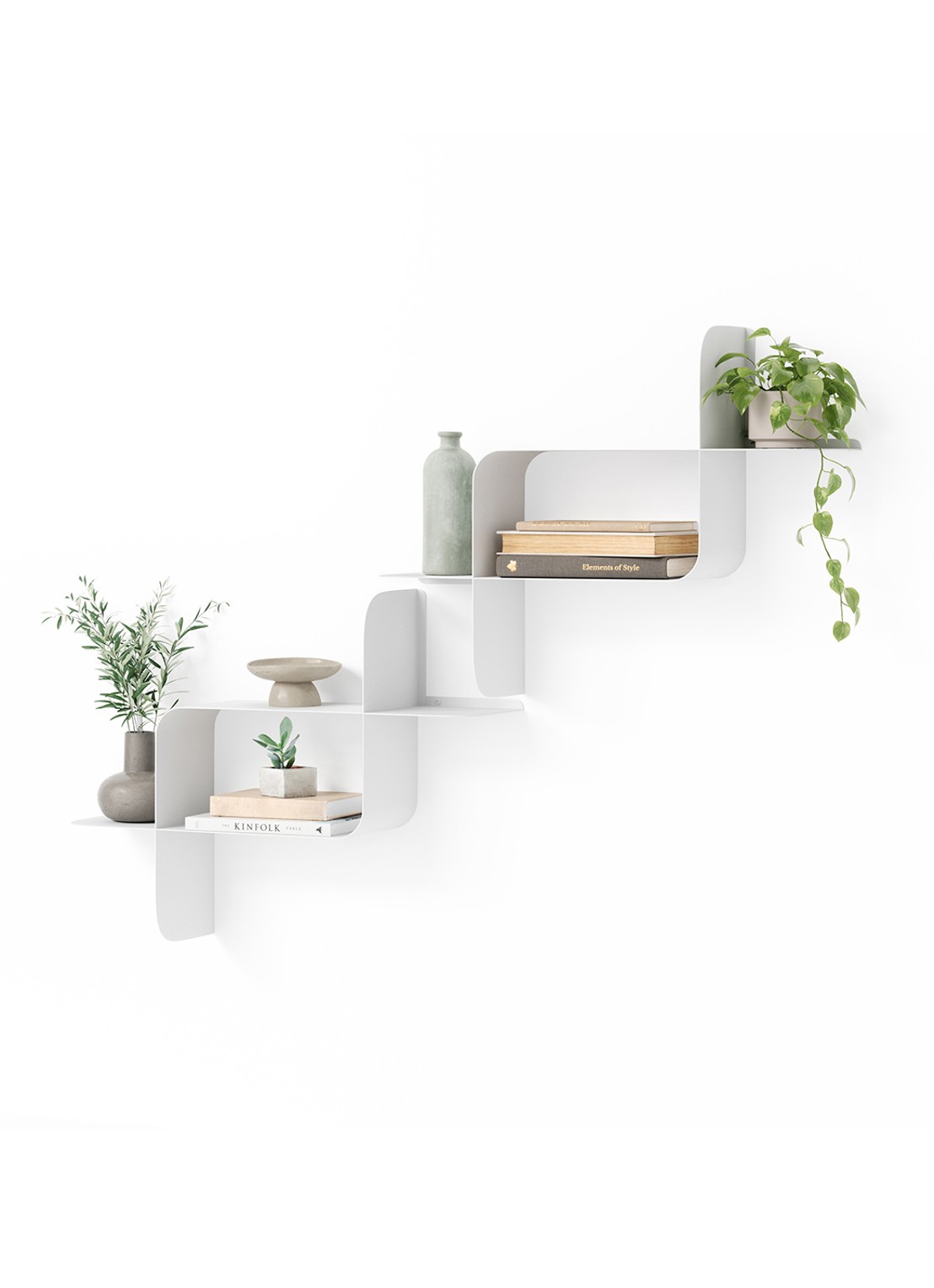 Umbra Wandplank 61 x 47 x 15 cm set van 2 - voorkant 3 wit