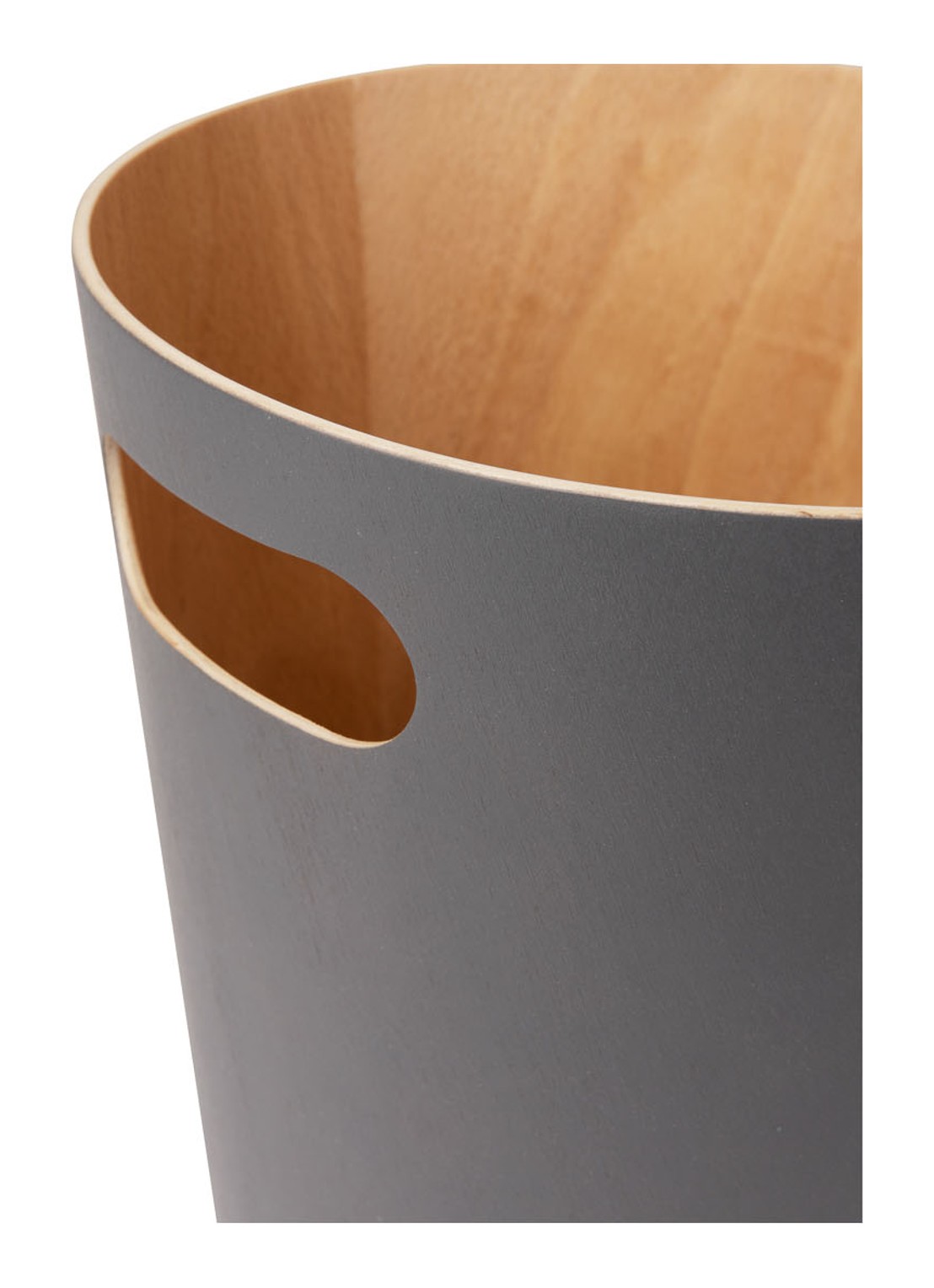 Umbra Woodrow prullenbak 7,5 liter - achterkant 4 donkergrijs