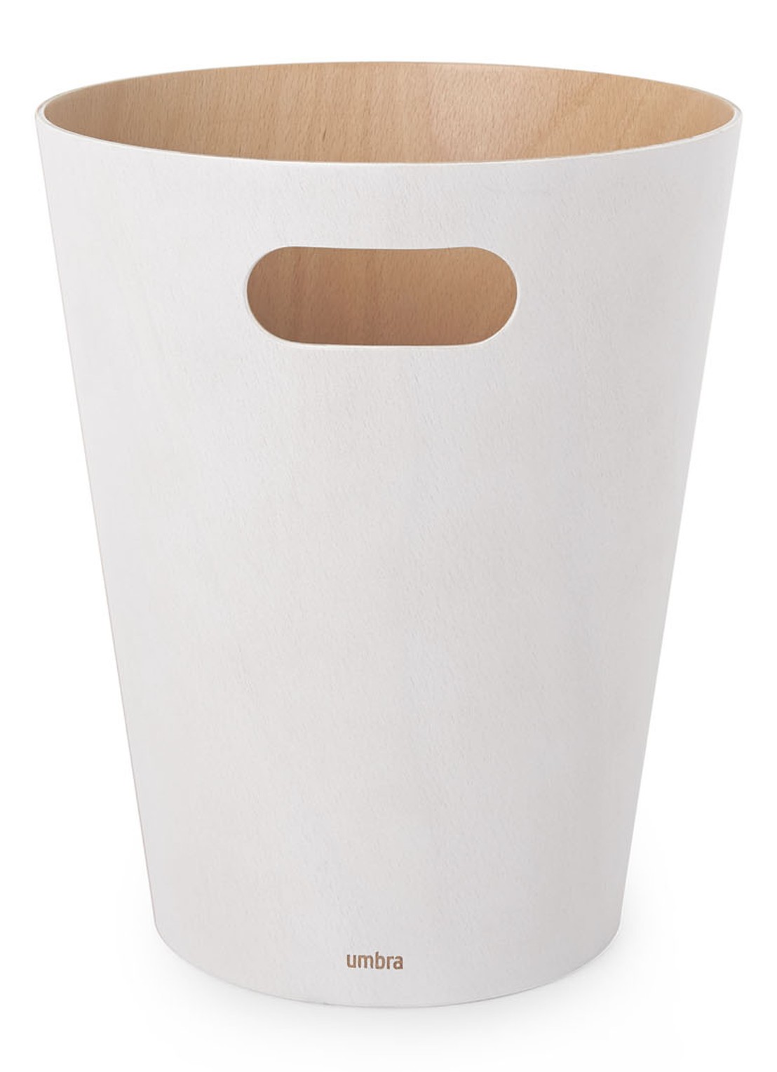 Umbra Woodrow prullenbak 7,5 liter - voorkant 3 wit