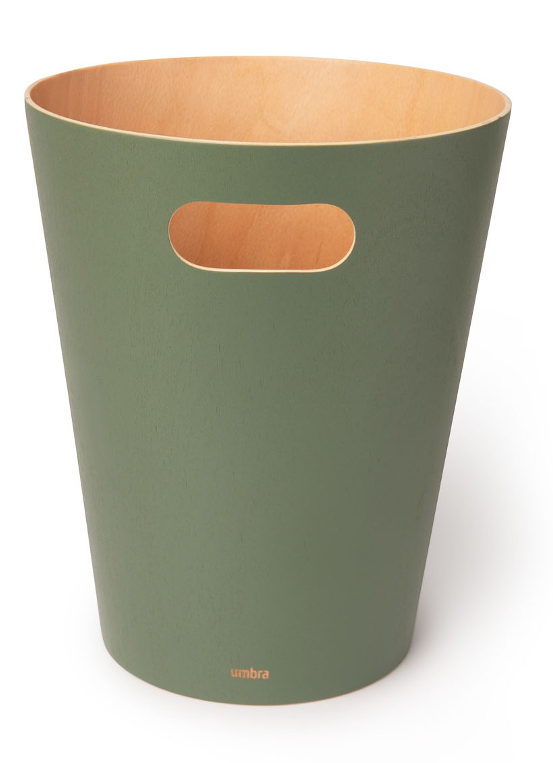 Umbra Woodrow prullenbak 7,5 liter - voorkant legergroen