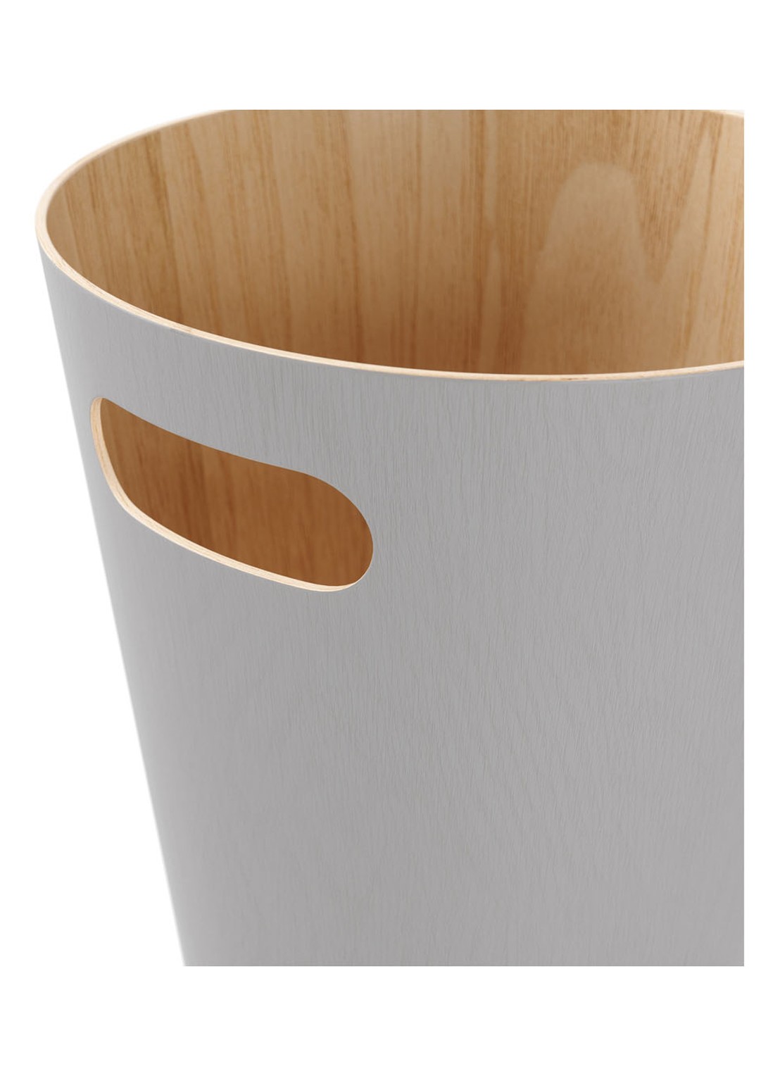 Umbra Woodrow prullenbak 7,5 liter - achterkant 3 lichtgrijs