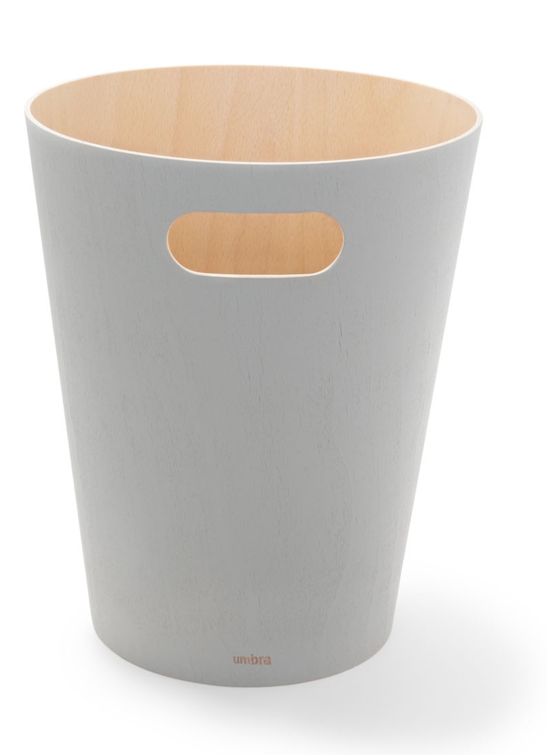 Umbra Woodrow prullenbak 7,5 liter - voorkant lichtgrijs