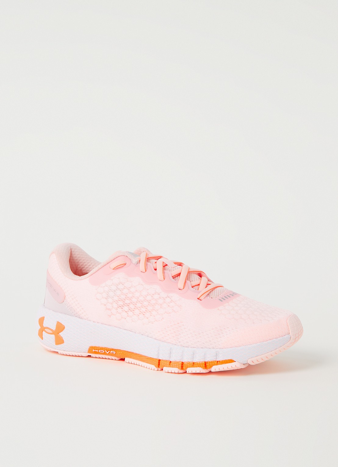 Under Armour HOVR Machina 2 hardloopschoen met mesh detail - voorkant 4 lichtroze
