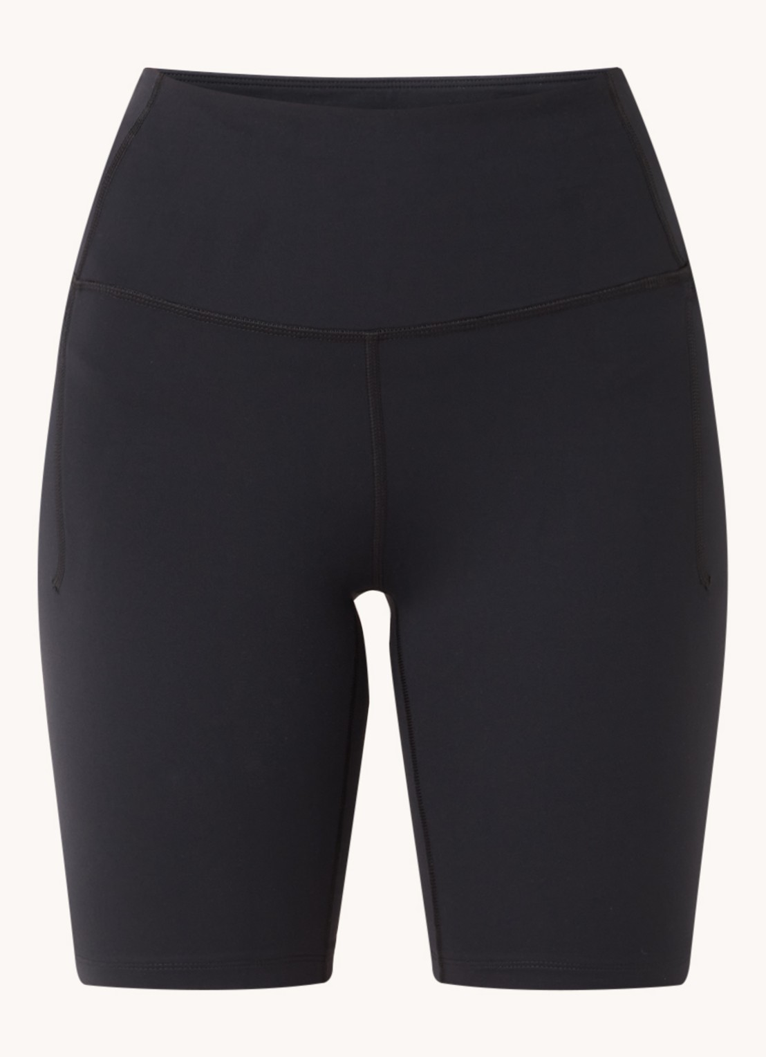 Under Armour Meridian high waist korte trainingslegging met steekzakken - voorkant 3 zwart