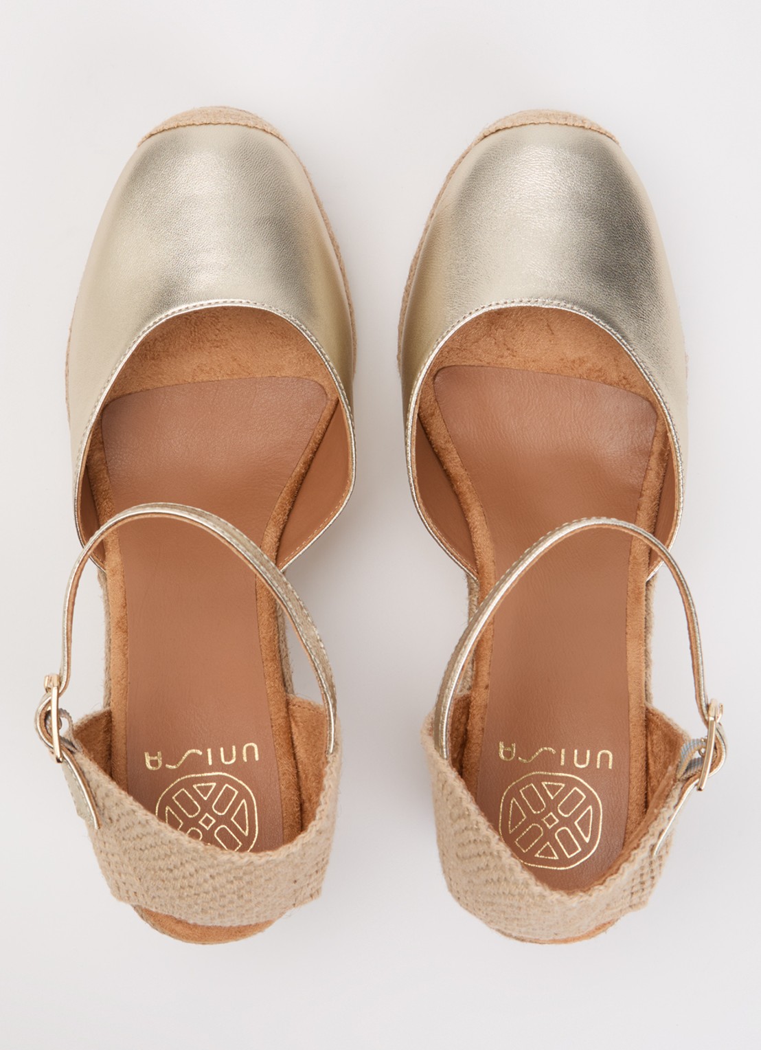 Unisa Castilla sleehak van leer met metallic finish - detail 5 goud