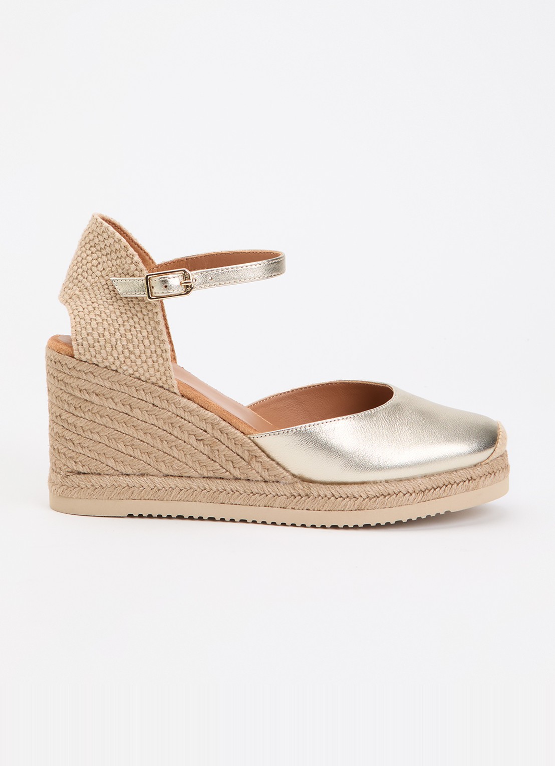 Unisa Castilla sleehak van leer met metallic finish - voorkant 2 goud