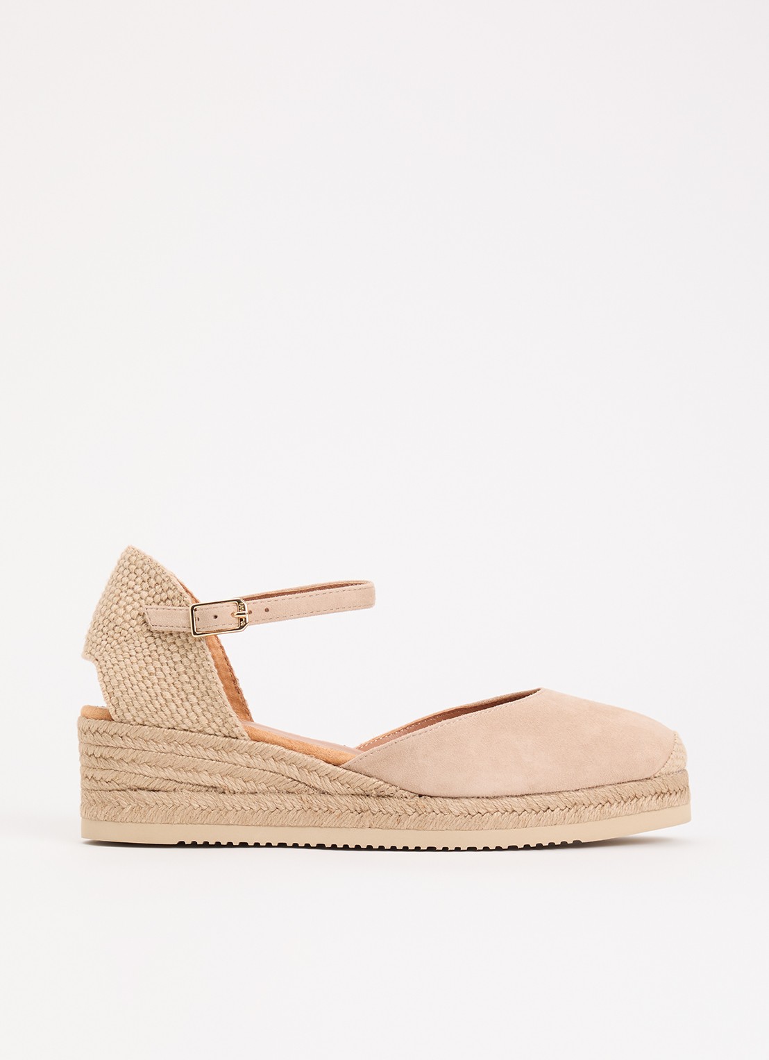 Unisa Cisca espadrille van suéde  - voorkant naturel