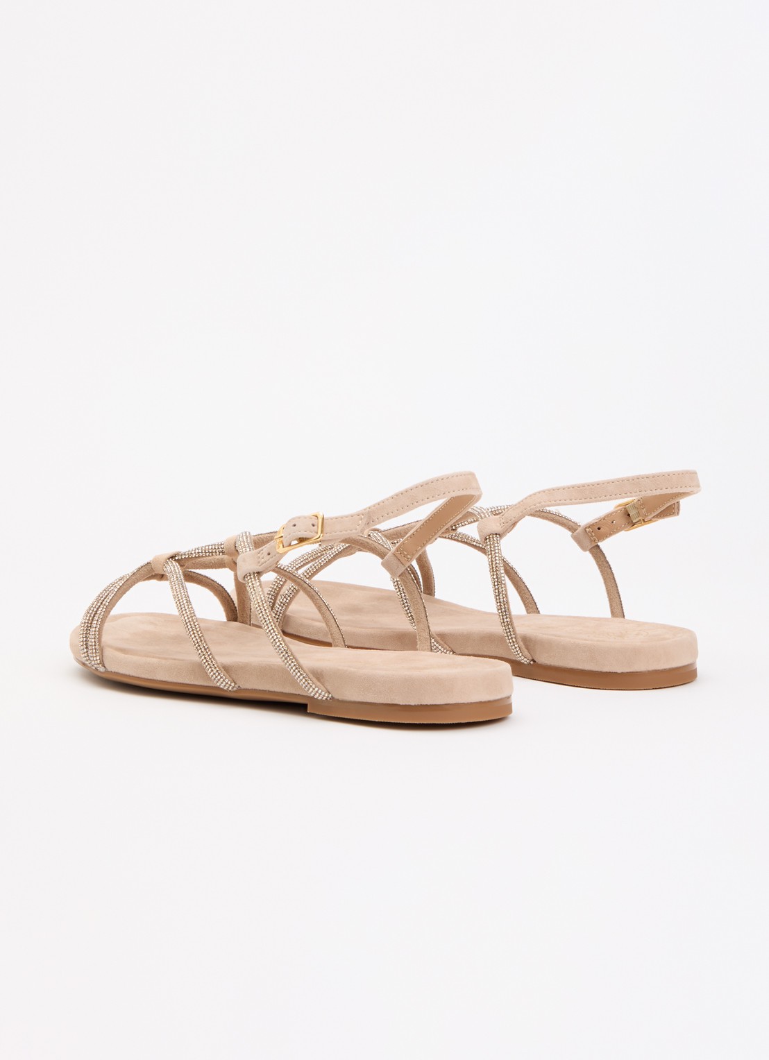 Unisa Cooper sandaal van suède met strass - achterkant 3 beige
