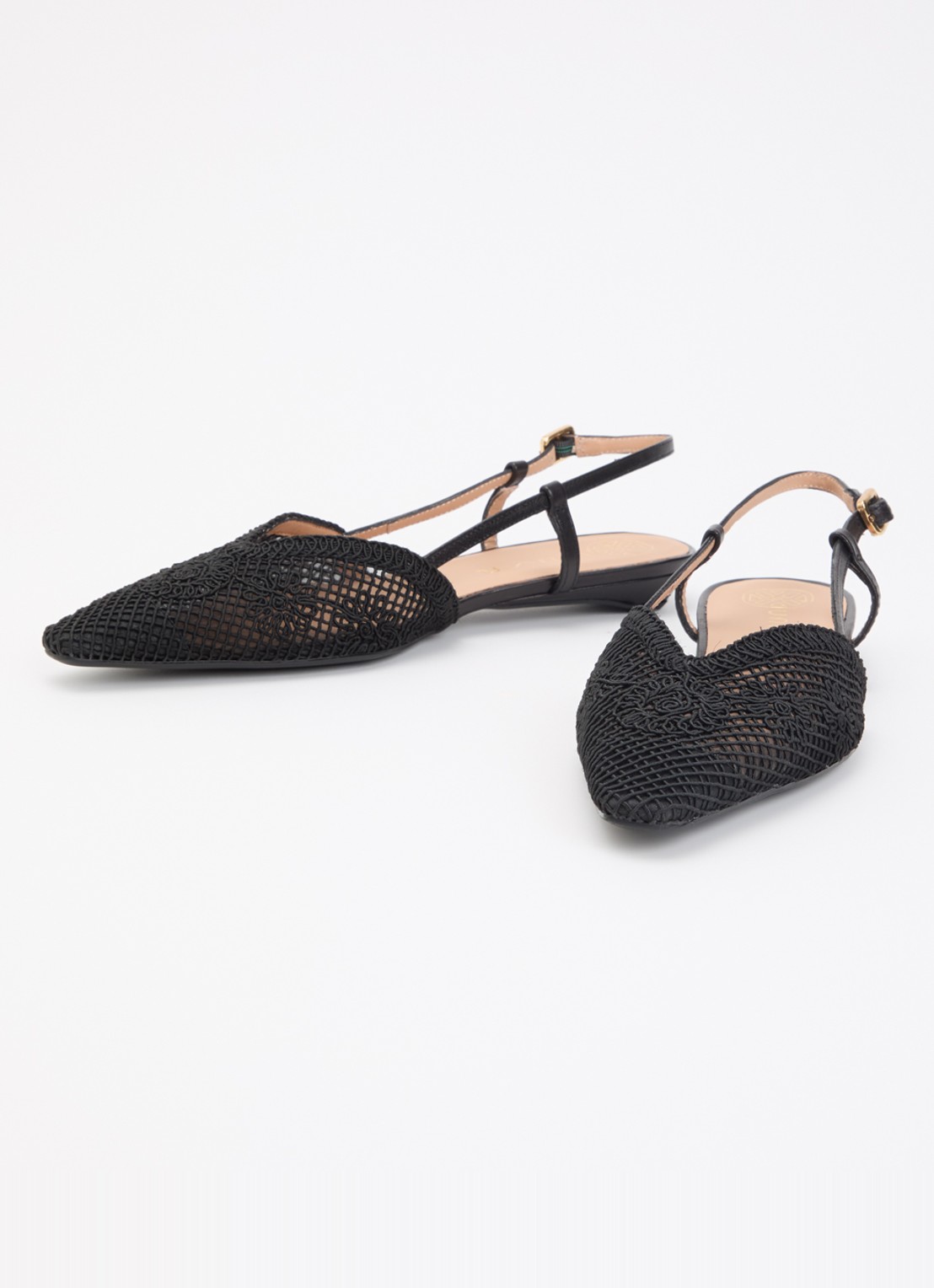 Unisa Cotis slingback met details van leer - detail zwart