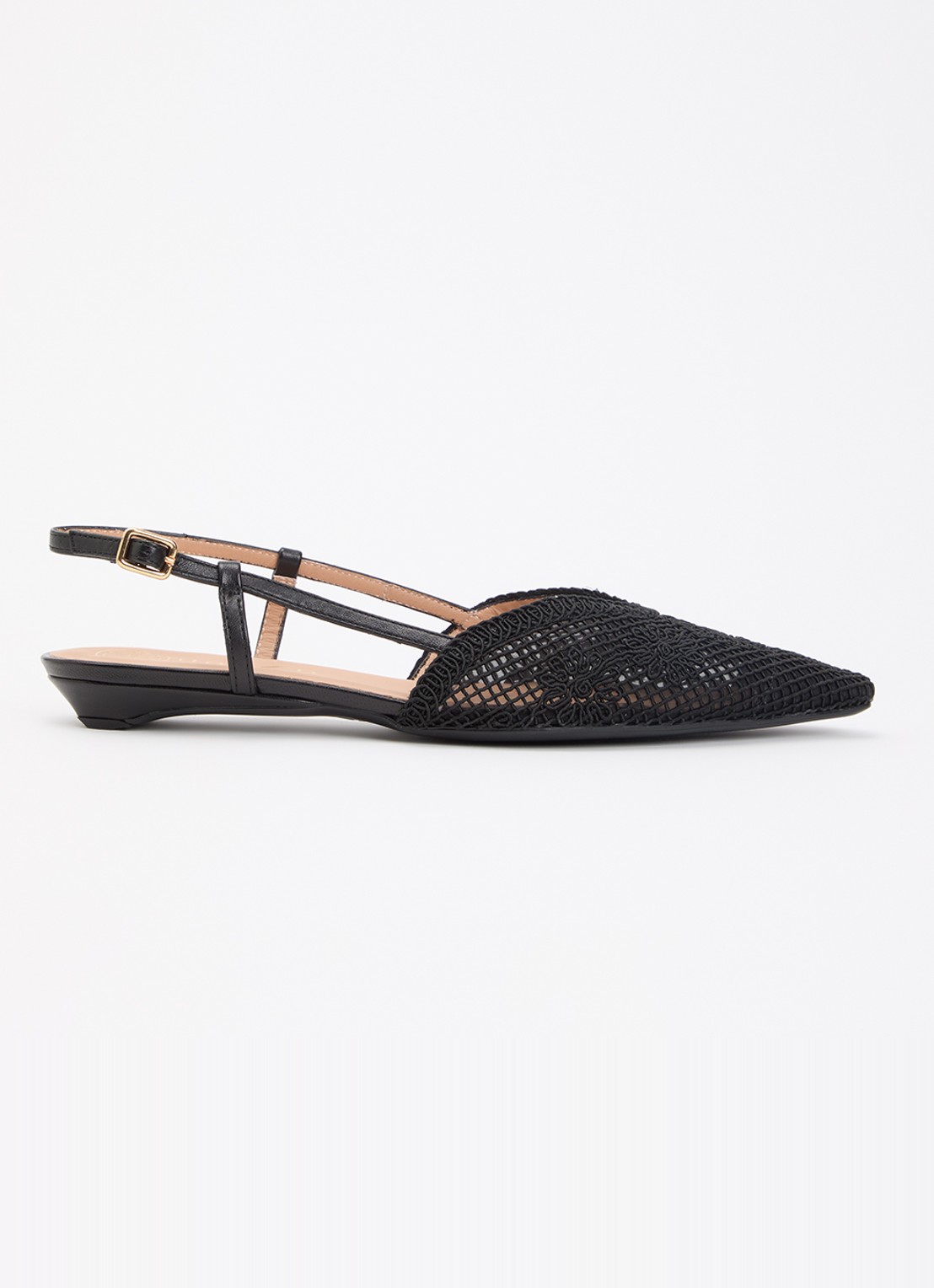 Unisa Cotis slingback met details van leer - voorkant 4 zwart