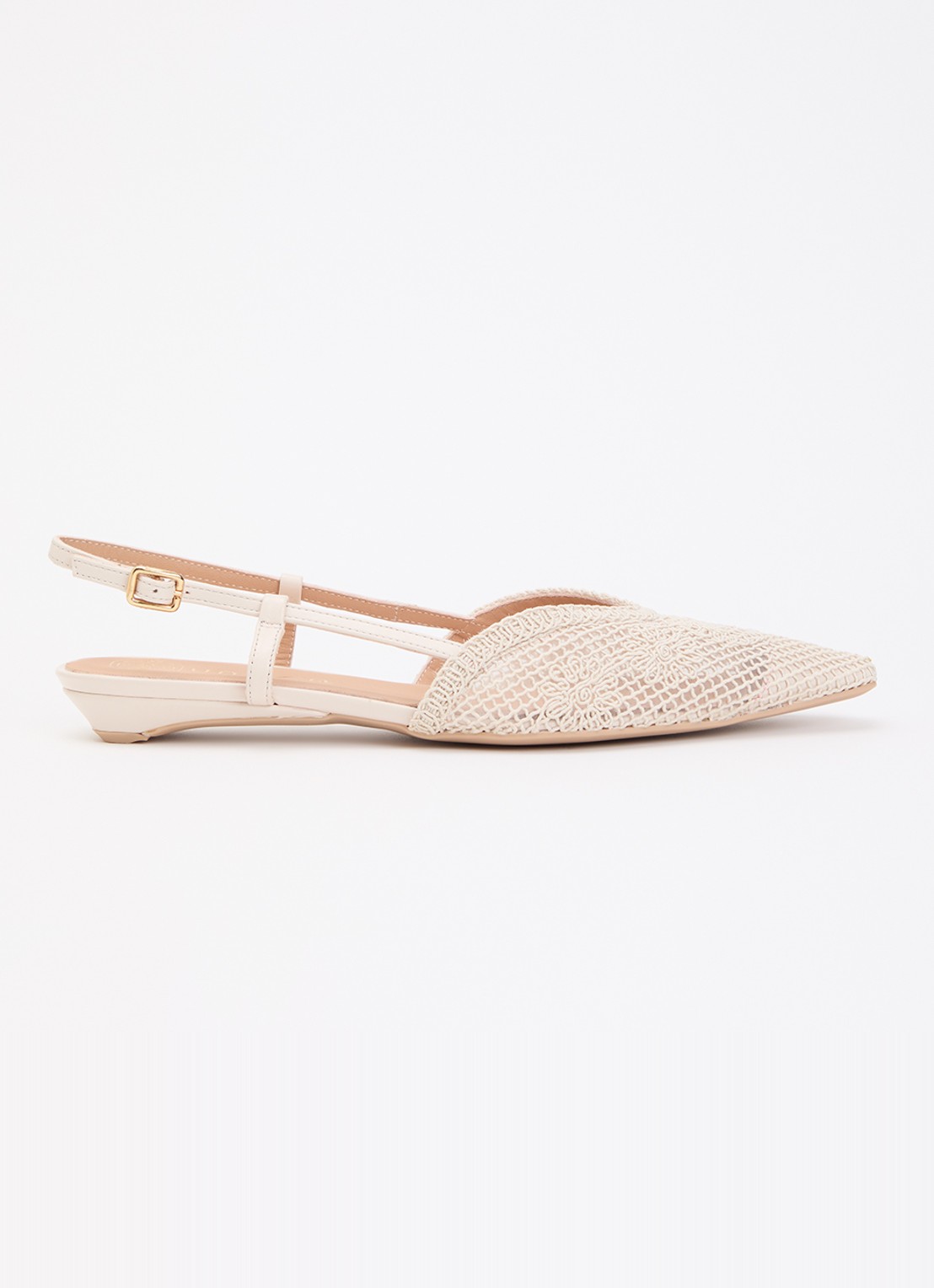 Unisa Cotis slingback met details van leer - voorkant 4 creme