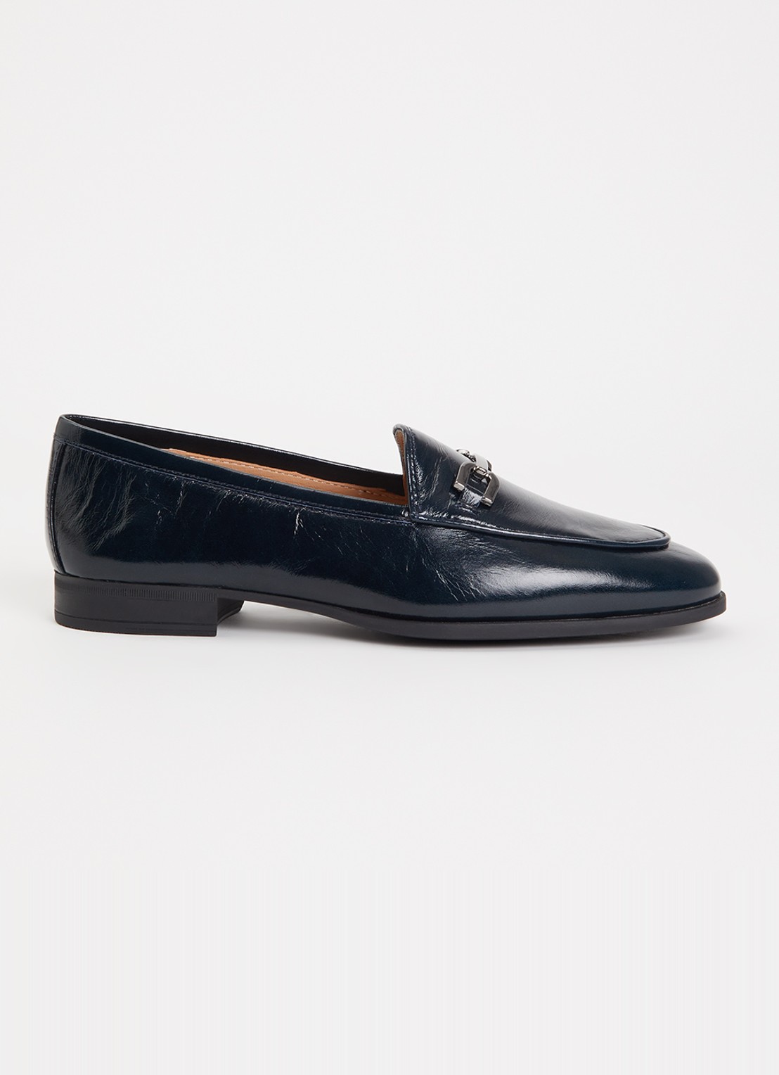 Unisa Dalcy loafer van leer met lakfinish - voorkant zwart