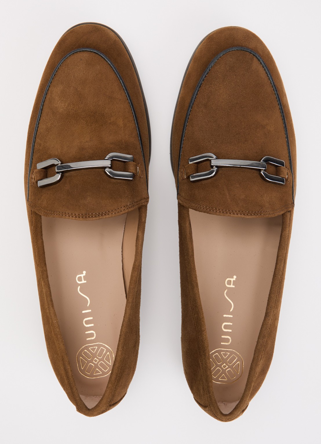 Unisa Dalcy loafer van suède - detail 3 bruin