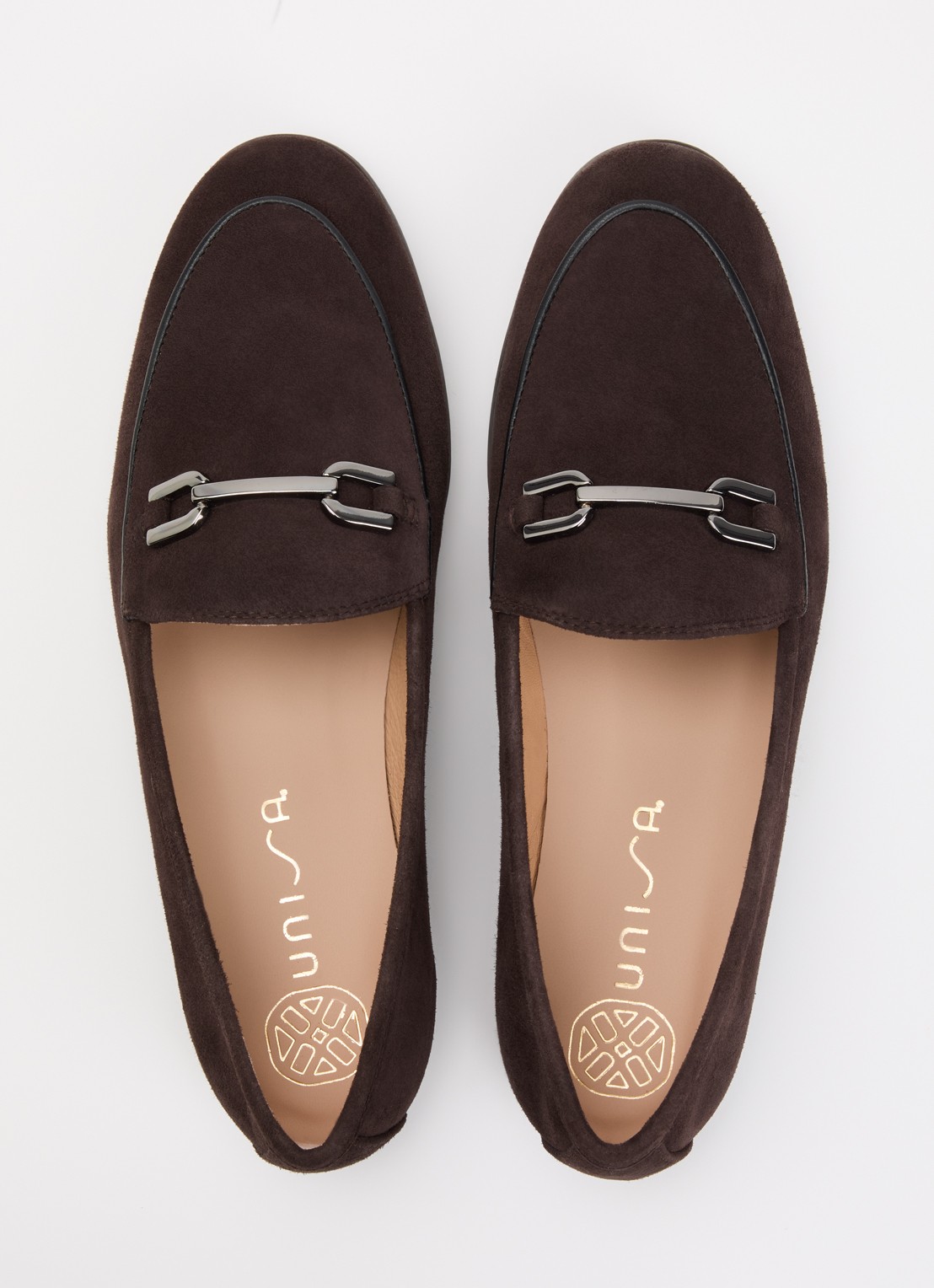 Unisa Dalcy loafer van suède - detail 4 donkerbruin