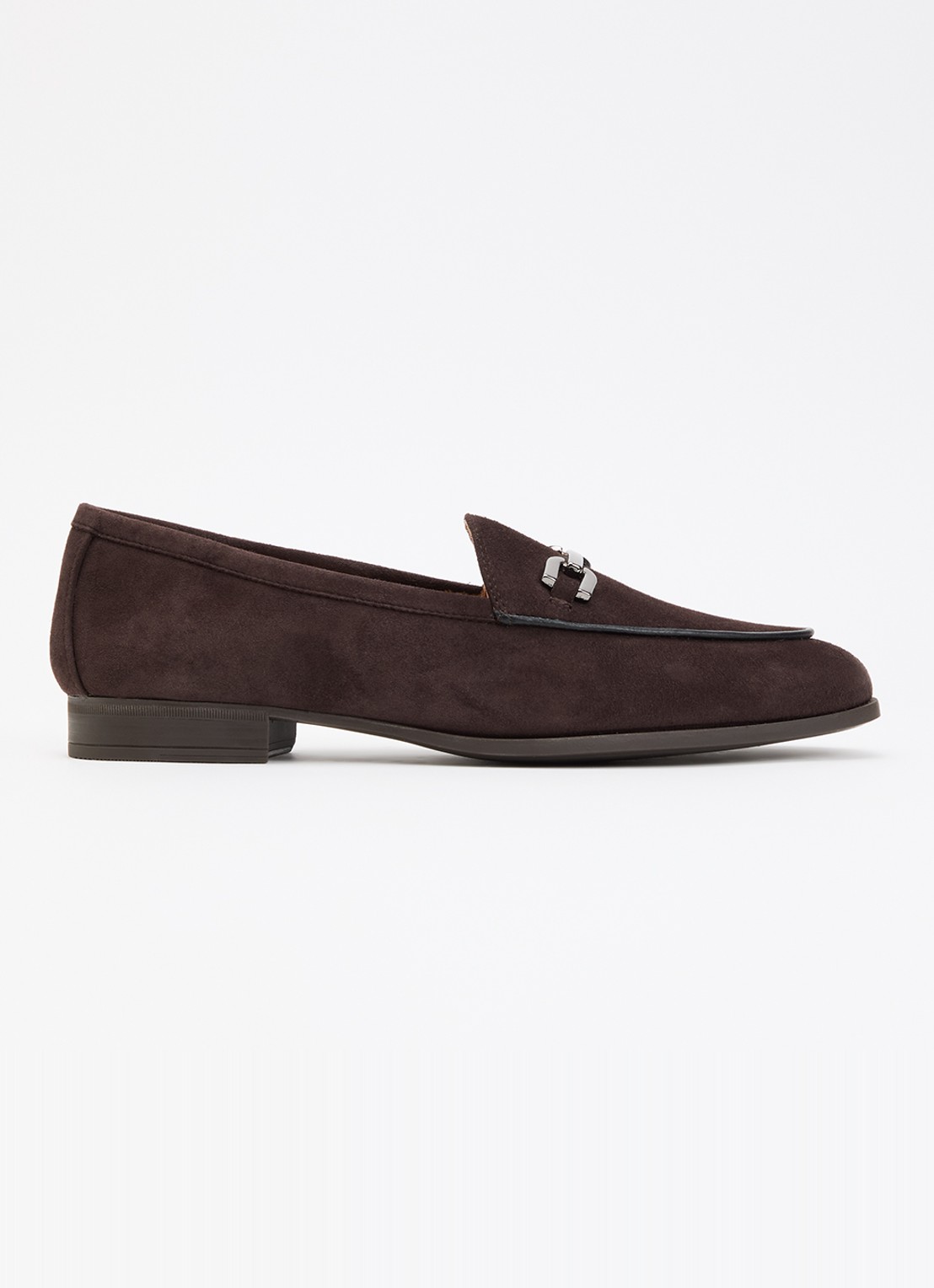 Unisa Dalcy loafer van suède - voorkant 2 donkerbruin