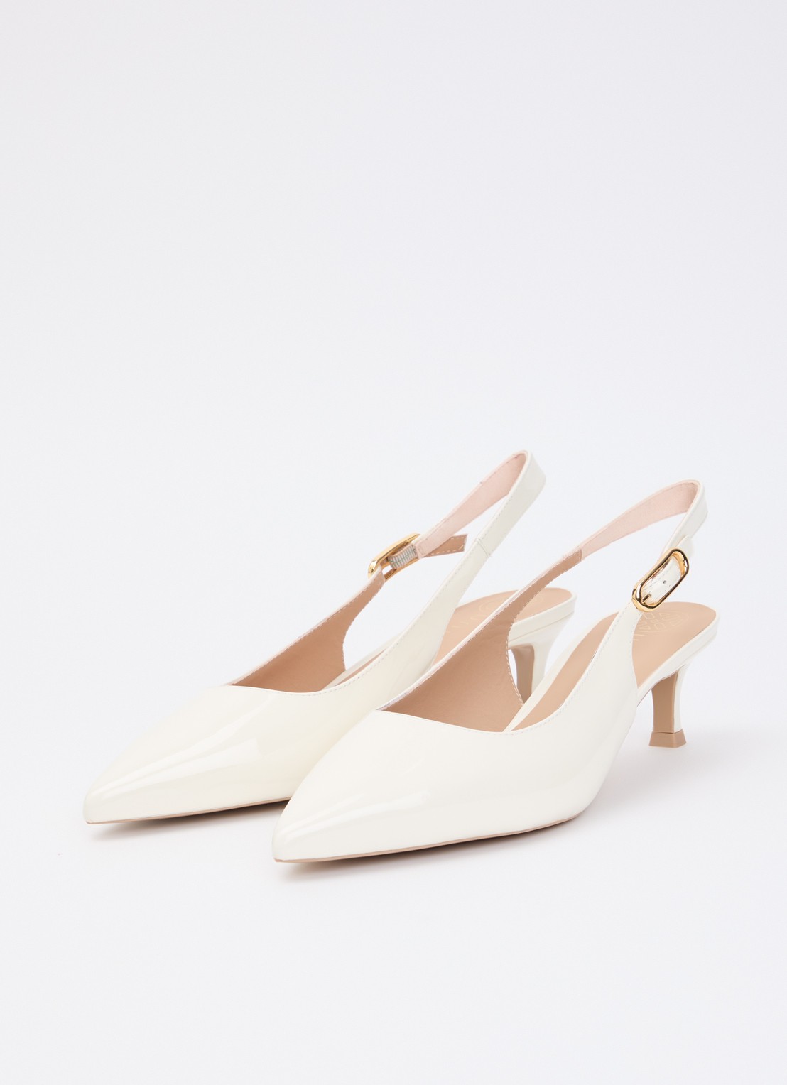 Unisa Ibon slingback van lakleer - detail 2 ivoor